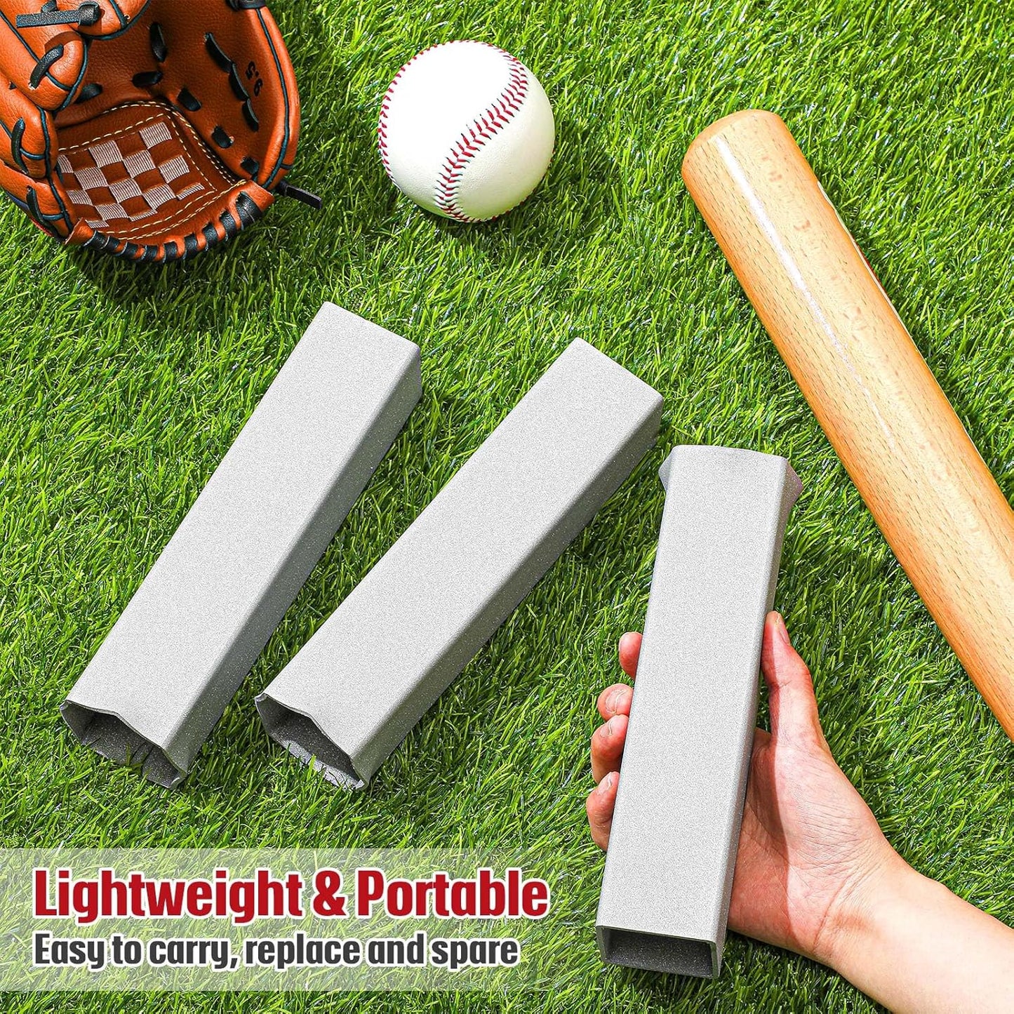 Yaocom Baseball Ground Anchors - Curled Style, 1.8 x 8 Inch, Perfect for Standard/Official Bases