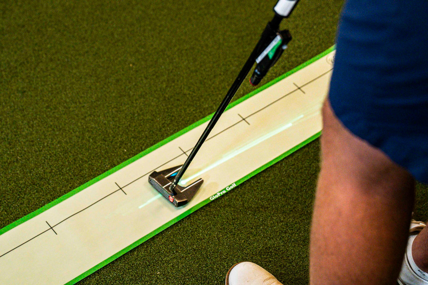 Golf Putting Mat with Glow Tracer – Premium Golf Training Aid - Home Practice for Putter Stroke Path, Alignment & Speed Control – Indoor Golf Putting System for Consistent, Repeatable Putting Accuracy