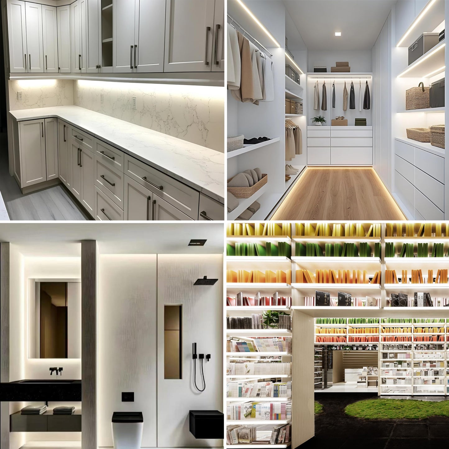 FluFlux COB LED Strip Lights 4000K, 330+LM/FT, 24V DC LED Tape Light with Strong VHB Backing, CRI 95, UL Listed, Cuttable, Dimmable, Flexible, 5W/FT for Accent, Task Lighting (NO Power Supply)