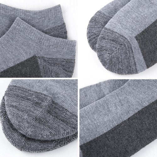 COOVAN Men Athletic Ankle Socks 12 pack Low Cut Short Cushion Casual Sock（12 pairs）