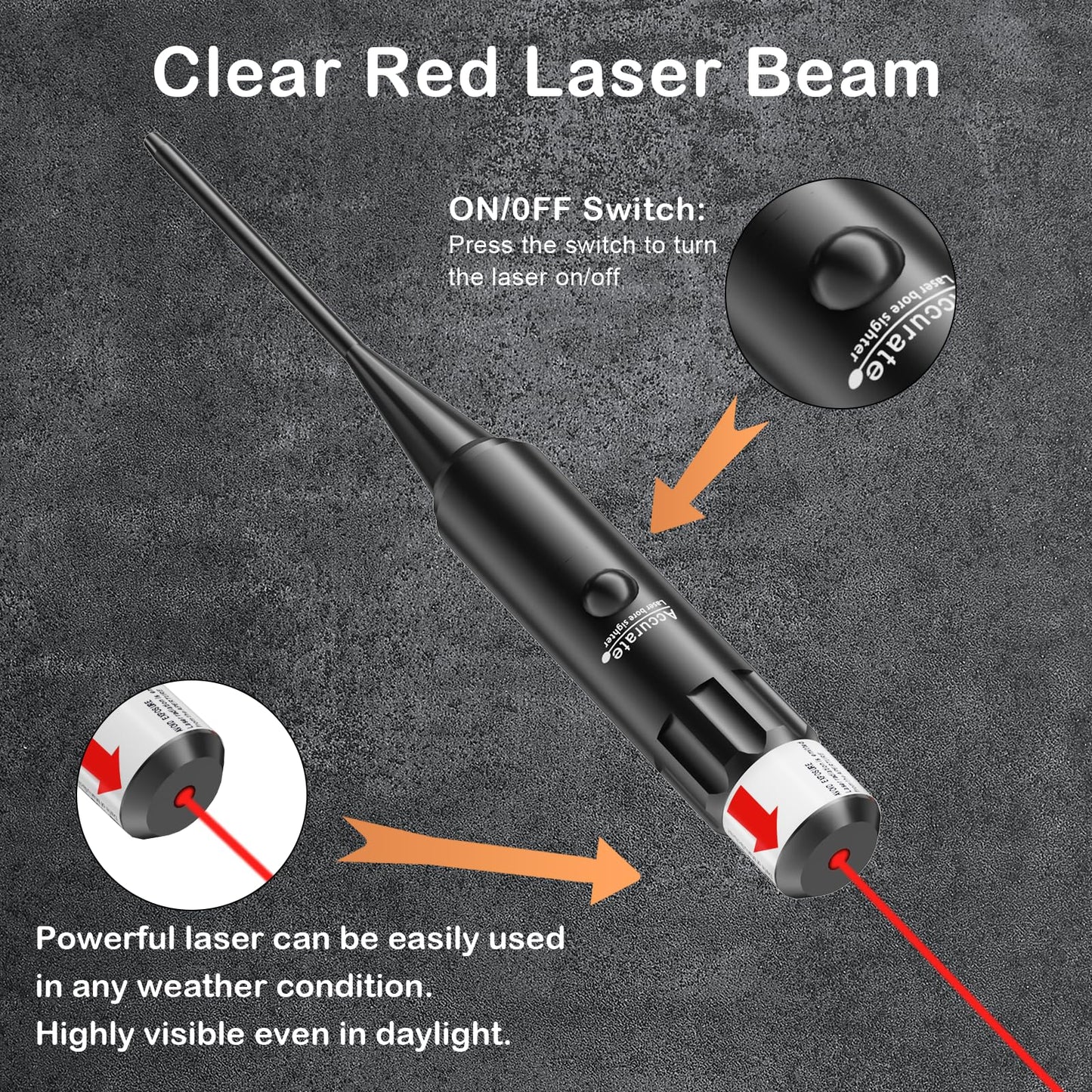Bore Sight Laser, Professional Red Laser Bore Sight Kit with 32 Adapters, Fit 0.17 to 12GA Calibers, Multiple Caliber Red Bright Laser Bore Sighter Powerful Support for All Gun, Rifle, Pistol