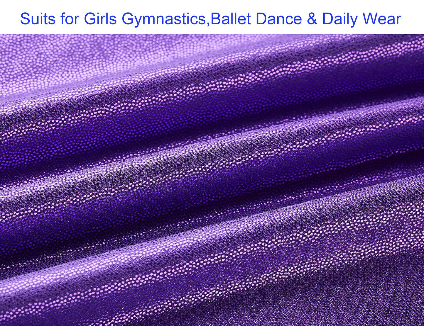 Domusgo Girls Gymnastics Leotards Size 6-7 Years Old Sparkle Purple One Piece Long Sleeve Tumbling Outfits