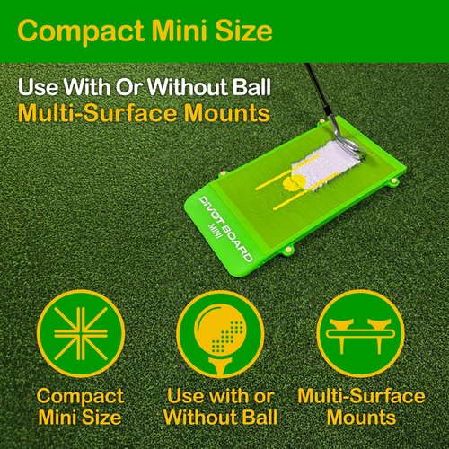 Golf Swing Mat & Golf Training Mat – Divot Board Mini with Instant Impact Feedback for Strike, Low Point & Swing Path Control – Replaceable Pad – Indoor Outdoor Golf Practice Mat
