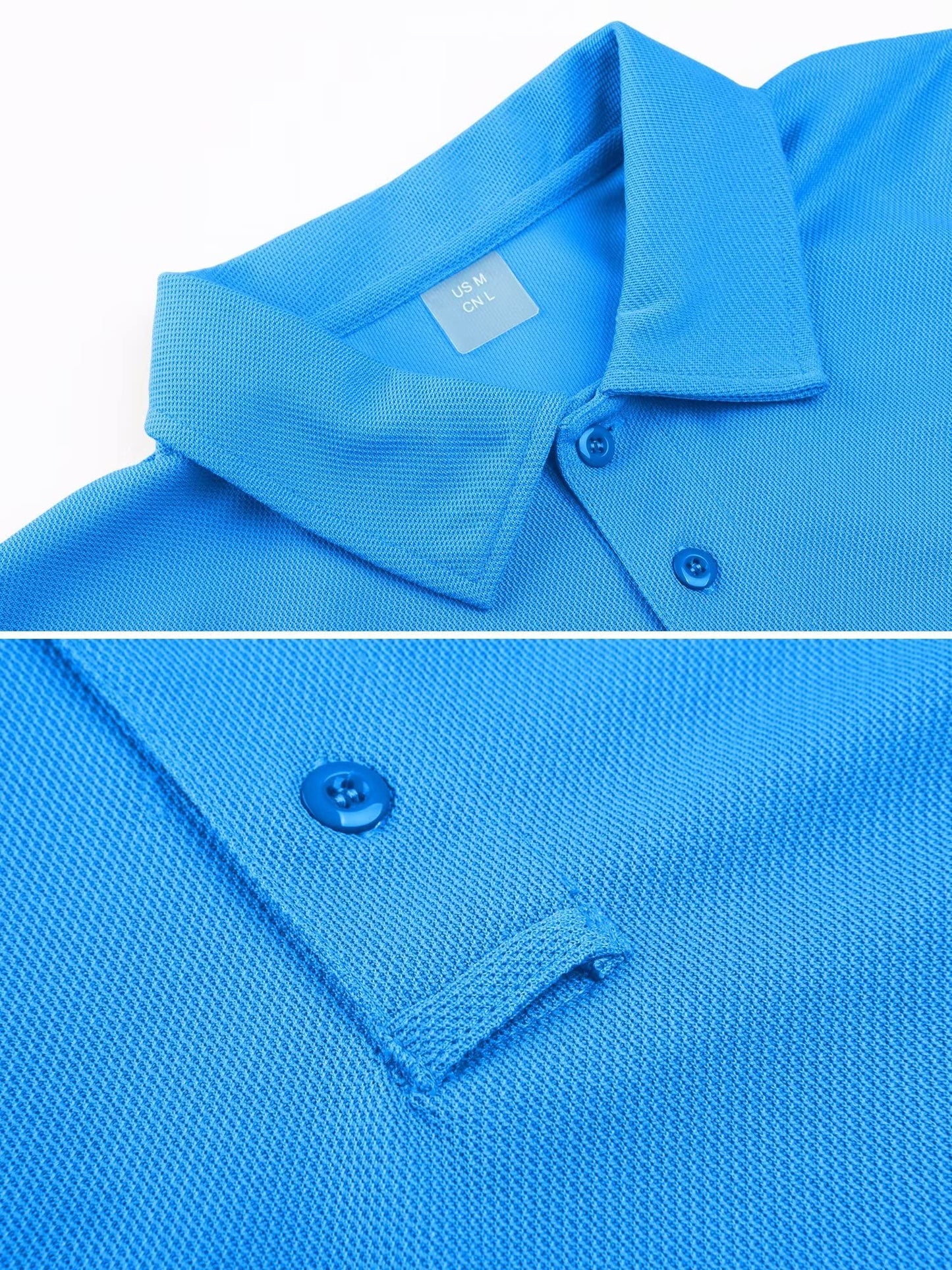 MAGCOMSEN Polo Shirts for Men Golf Shirts Polyester Quick Dry Light Work Shirts Golf Polo Shirts Horizon Blue L