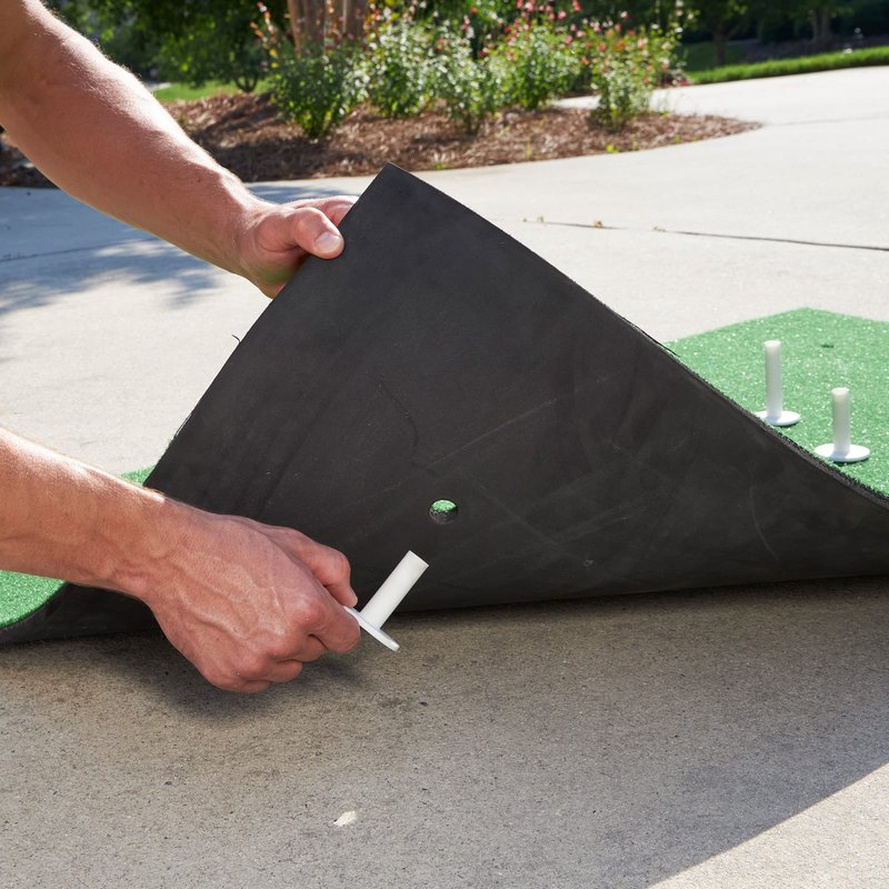 Golf Hitting Mat - 5x3-Foot Artificial Turf Training Mat with 3 Rubber Tees and 6 Teeing Positions - Outdoor or Indoor Golf Simulator by Wakeman