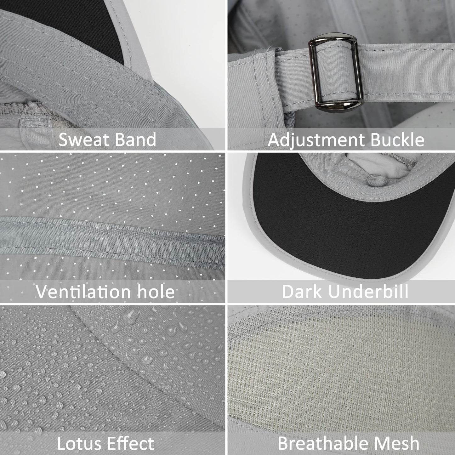 GADIEMKENSD Running Hat, Mens Outdoor Hat Unstructured Baseball Cap UPF 50 UV SPF Exercise Run Caps Reflective Breathable Light Sun Hats Quick Dry Mesh Summer Sports Hat Cap Men Woman Under 10 Gray