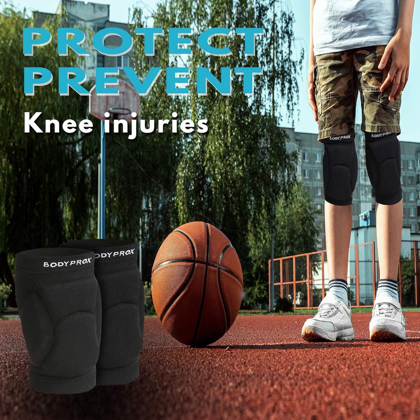 Bodyprox Volleyball Knee Pads - Youth Unisex Protection for Ages 8-13 | 1 Pair