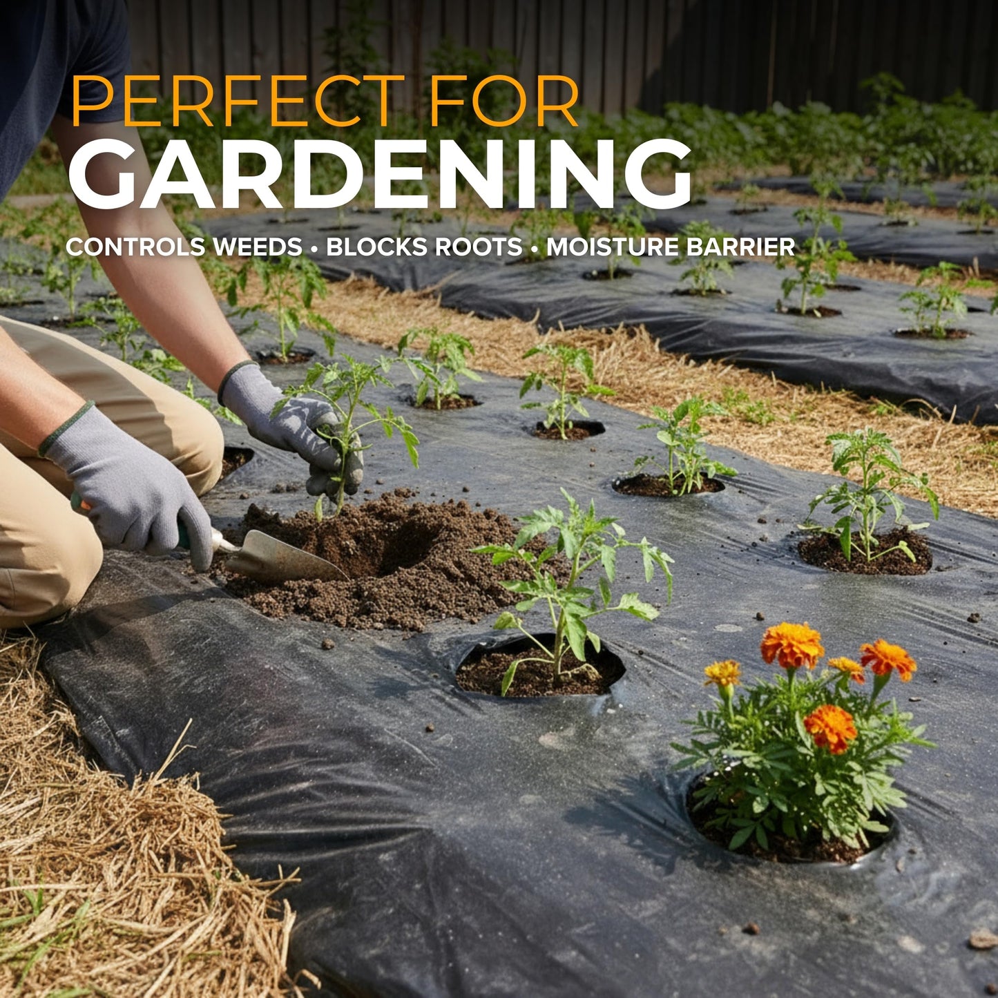 Black Plastic Sheeting Roll 3'x50' (2 Pack) – 4 Mil UV Protected, Weed Barrier & Landscape Plastic for Gardening, Root Blocker & Moisture Barrier, Protective Covering for Painting & Equipment