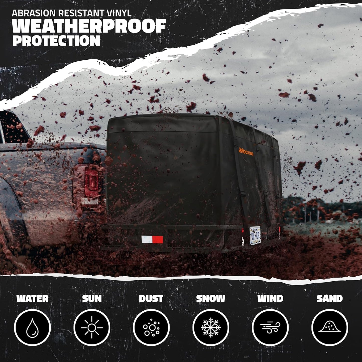 Mockins XXL Folding Trailer Hitch Cargo Carrier - 500 Lbs Capacity All-Weather Steel Rack | 70"x30"x6" w/ 40 CuFt Waterproof Bag & Accessories