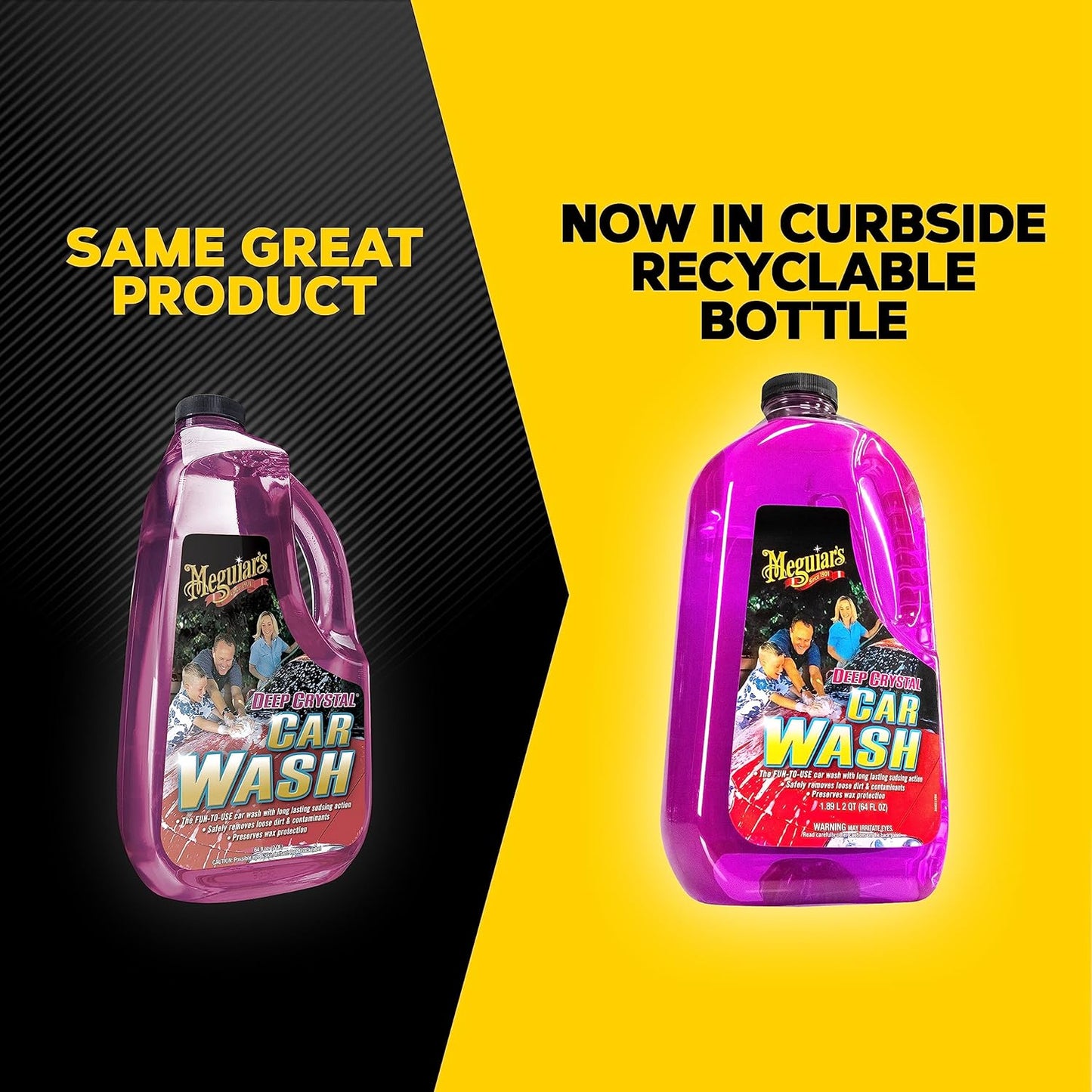 Meguiar's Deep Crystal Car Wash - pH Balanced Shampoo for Glossy Finish & Wax Protection | 64 Oz