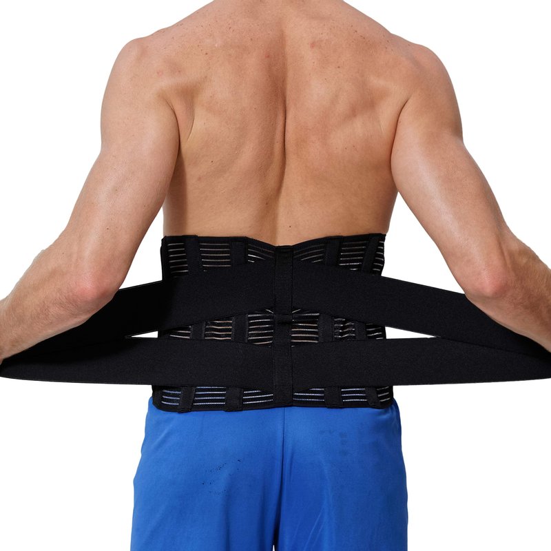 NeoTech Care Adjustable Compression Back Brace Lumbar Support Belt, Black, Size L