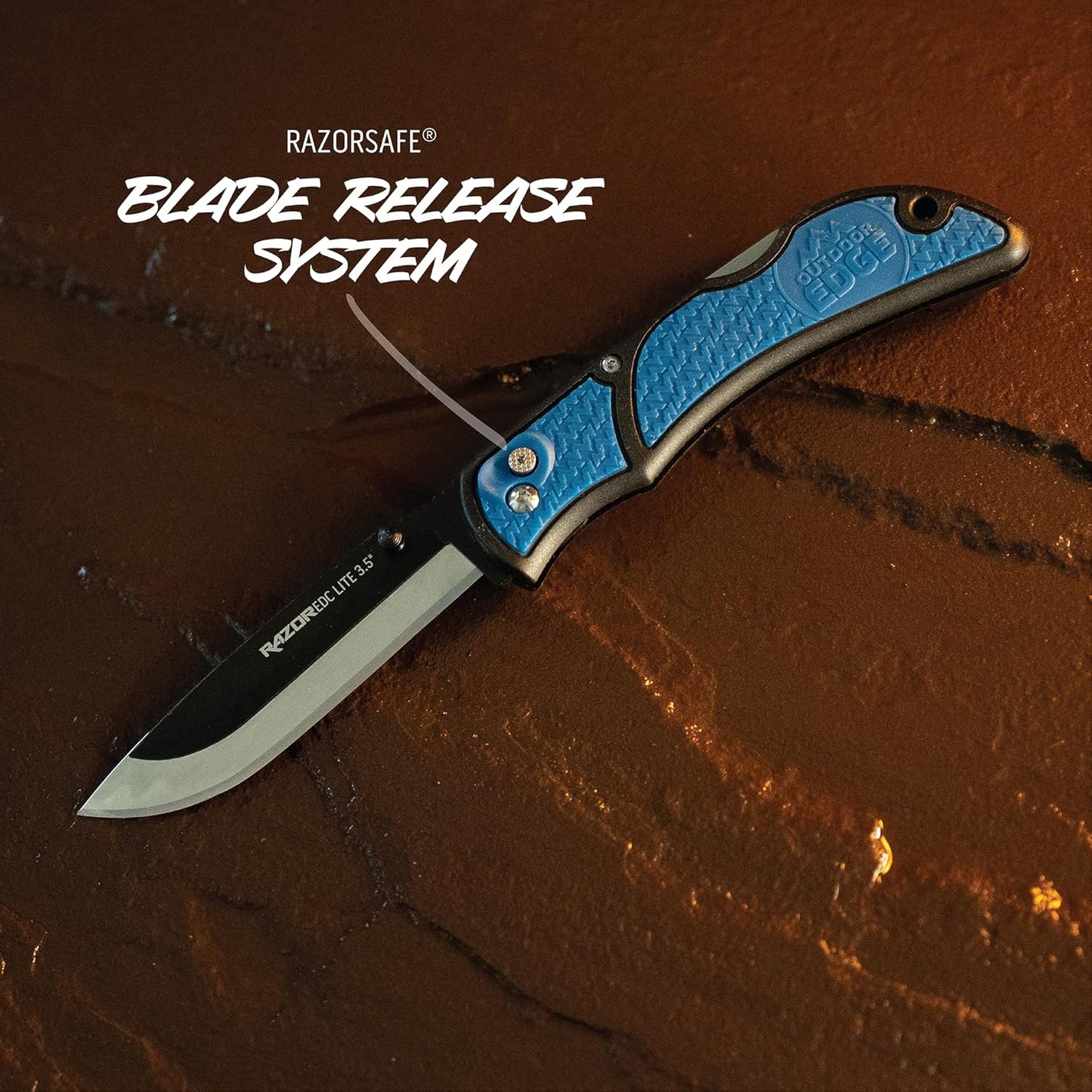 RazorLite EDC Pocket Knife 3.5” - Obsidian Black, Replaceable Blades & Clip for Camping, Hunting, Survival