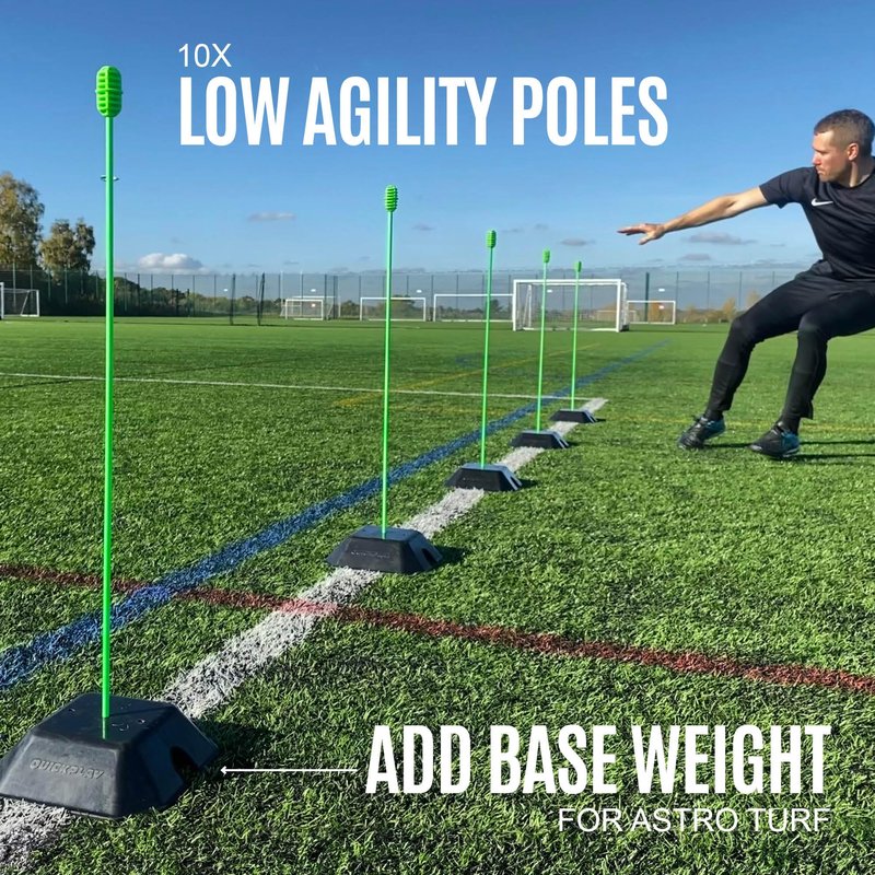 QUICKPLAY PRO Speed + Agility Set, Multi-Sport Training Agility Poles | Cones | Speed Hurdles | Soccer Tennis | Crowd Barrier (PRO Speed & Agility Set)