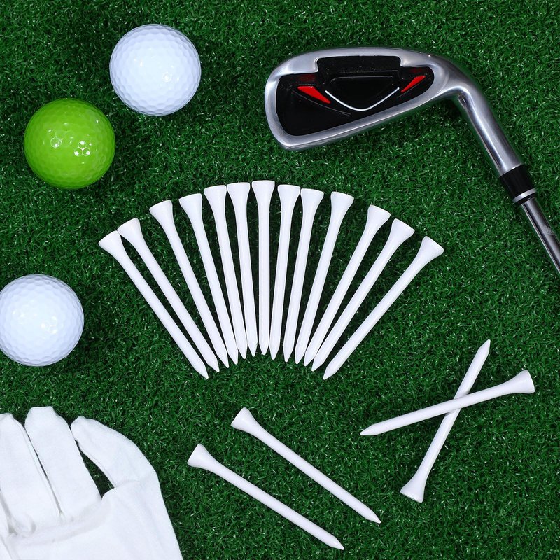 Mudder 2000 Pcs Bamboo Golf Tees Bulk Professional Golf Tees Reduce Friction Side Spin for Club Men Women Kids Accessories (3-1/4 Inch,White)