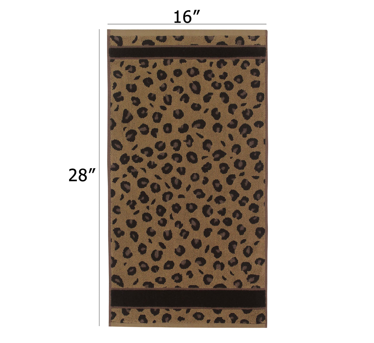 COTTON CRAFT Hand Towels - Set of 4 Animal Print Cheetah Leopard Africa Safari Decorative Hand Towel - 100% Cotton Jacquard Luxury Guest Towel - Soft Quick Dry Absorbent Bathroom Face Towel - 16 x 28