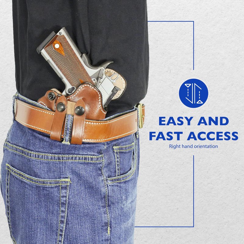 DeSantis Cozy Partner Gun Holster - Holster IWB, Conceal Carry Holster, Compact, Compatible with Standard 1911 models 4-5"" from COLT, S&W, SIG SAUER, Ruger, Kimber, Springfield - Right Hand Draw, Tan