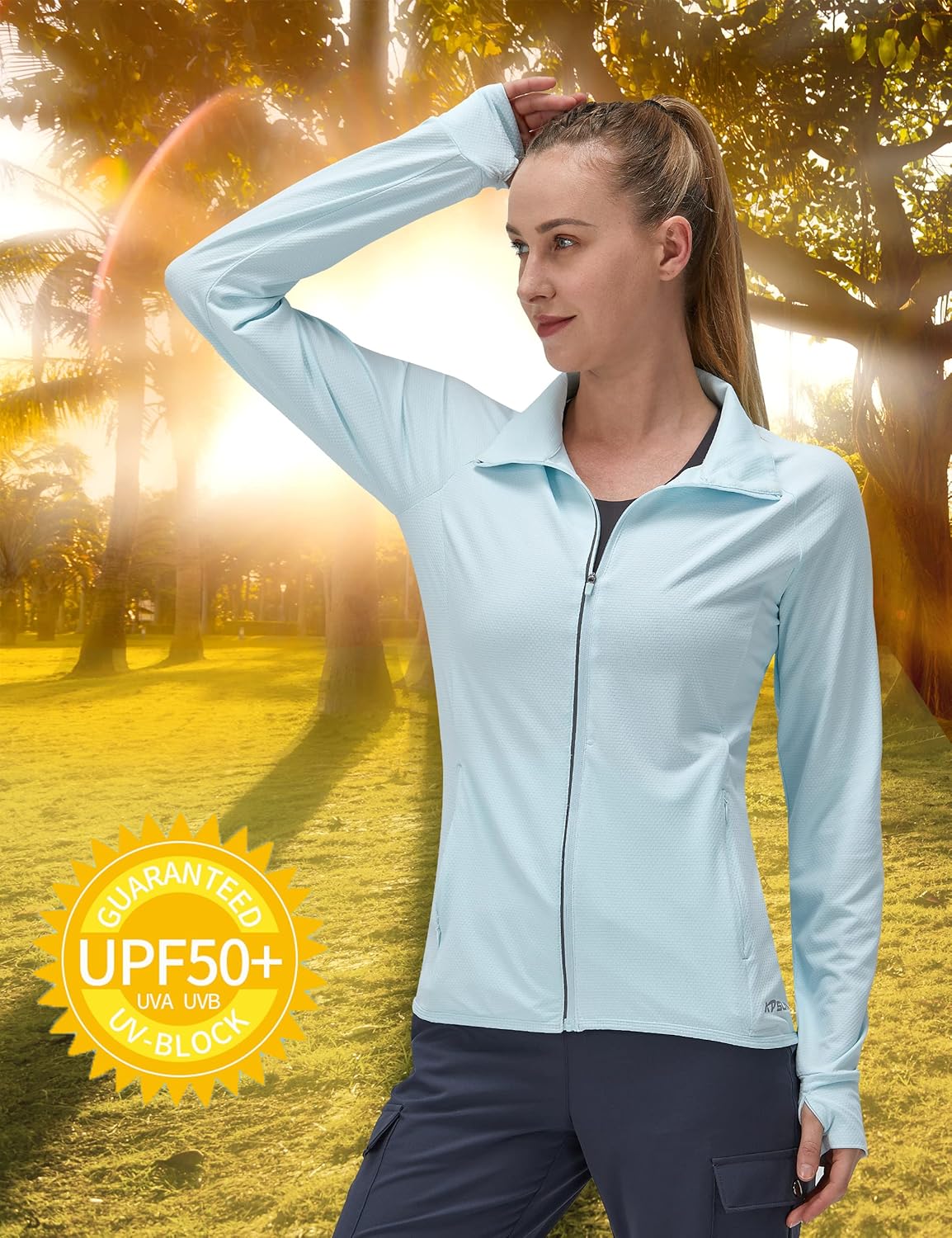 Skiennix Women's Long Sleeve Athletic Hiking Shirt - UPF 50+ UV Sun Protection, Lightweight Outdoor Jacket