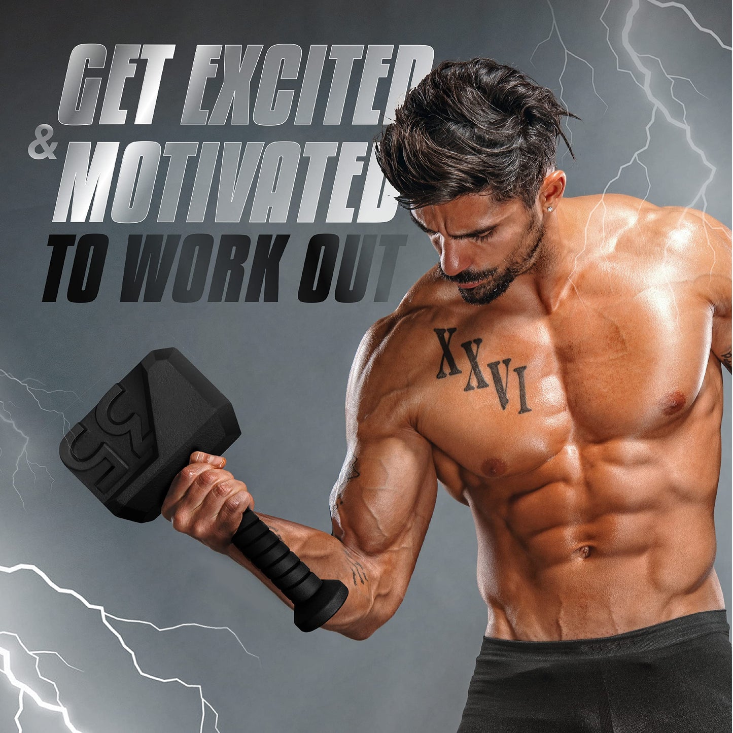 Yes4All Special Shape Hammer 35 lbs Kettlebell Anti Slip Handle Workout for Macebell Weights Exercises, Push up, Handle Grip Strength Training Equipment