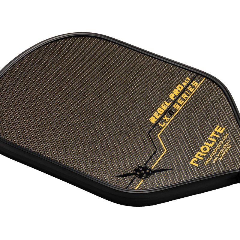 LX Series Pickleball Paddles | Hyperweave Carbon Fiber Pickleball Paddle | 14mm Poly Core | Pickleball Rackets Made in The USA Since 1984 (Rebel Pro XLT LX, Gold Fibers)