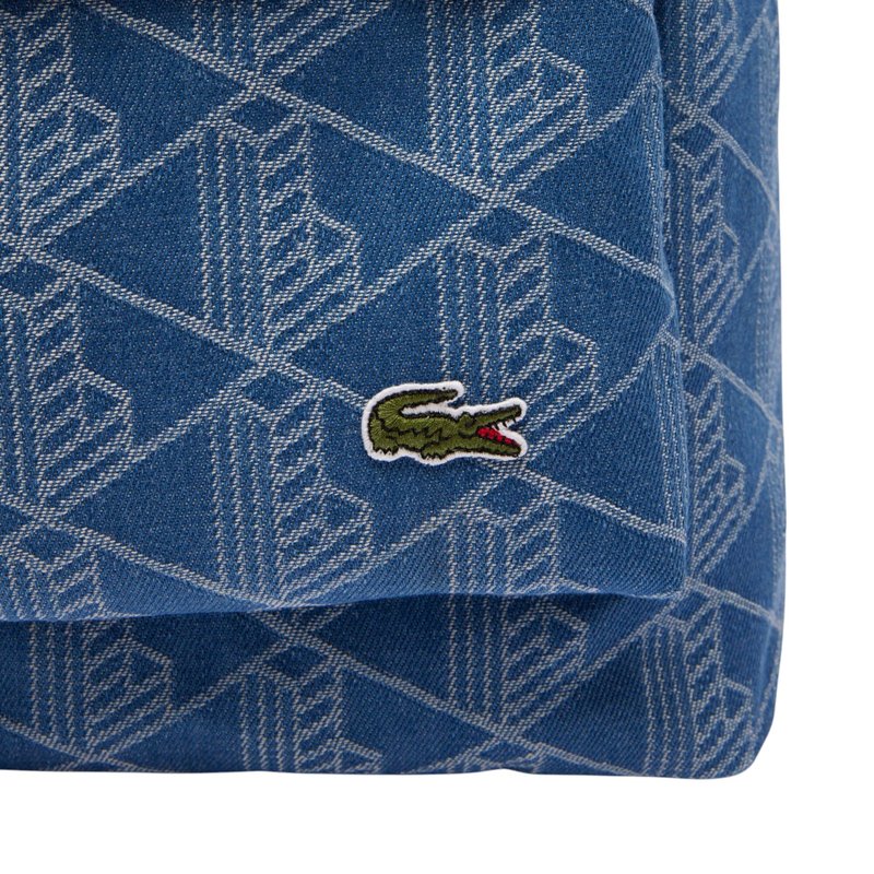 Lacoste Unisex Denim Monogram Backpack, Mono Jacquard Denim, One Size