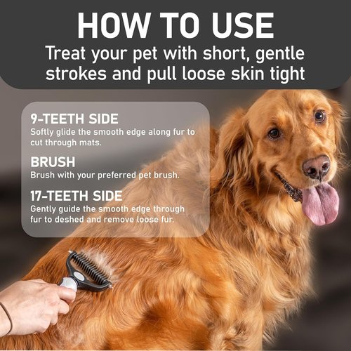 Maxpower Planet Pet Grooming Brush - Double-Sided Undercoat Rake for Dogs & Cats, Reduces Shedding 95% | Pack of 2