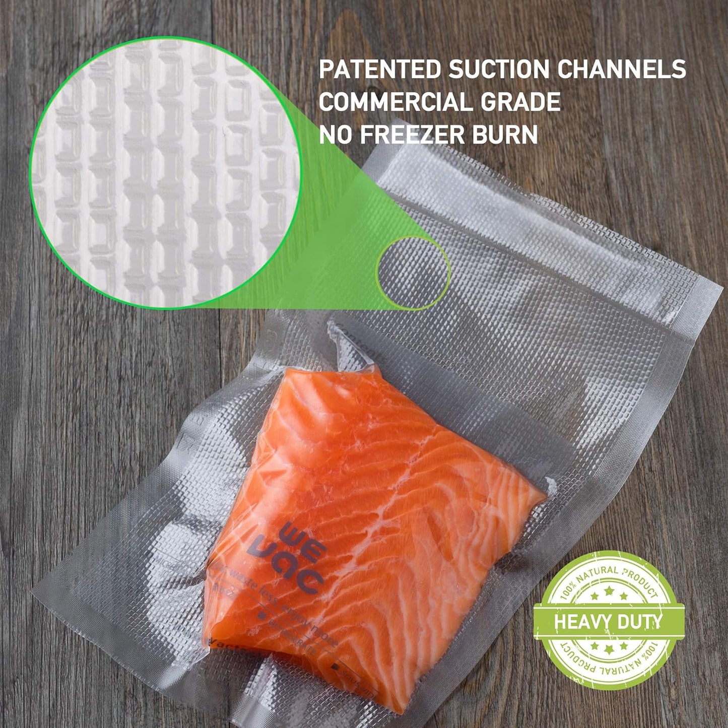 Wevac Vacuum Sealer Bags - 100 Pint | 6x10 Inch, BPA Free, Heavy Duty for Food Storage & Meal Prep