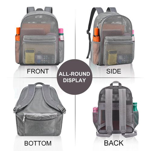 Oraben Duty Mesh Backpacks for Adults,See Through Backpack for Swimming Work Outdoor, Diving Backpack Carry Portable Oxygen Concentrators (Grey)