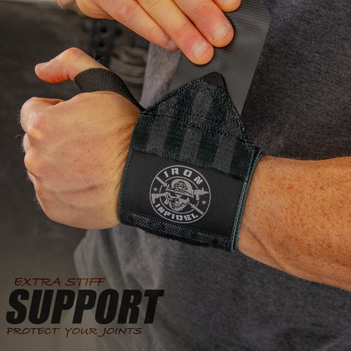 Iron Infidel Wrist Wraps for Weightlifting - 18" Heavy Duty Support for Working Out, Gym Accessories for Men - Use for Lifting, Crossfit, Fitness, Exercise, Bench Press, Powerlifting (1776)