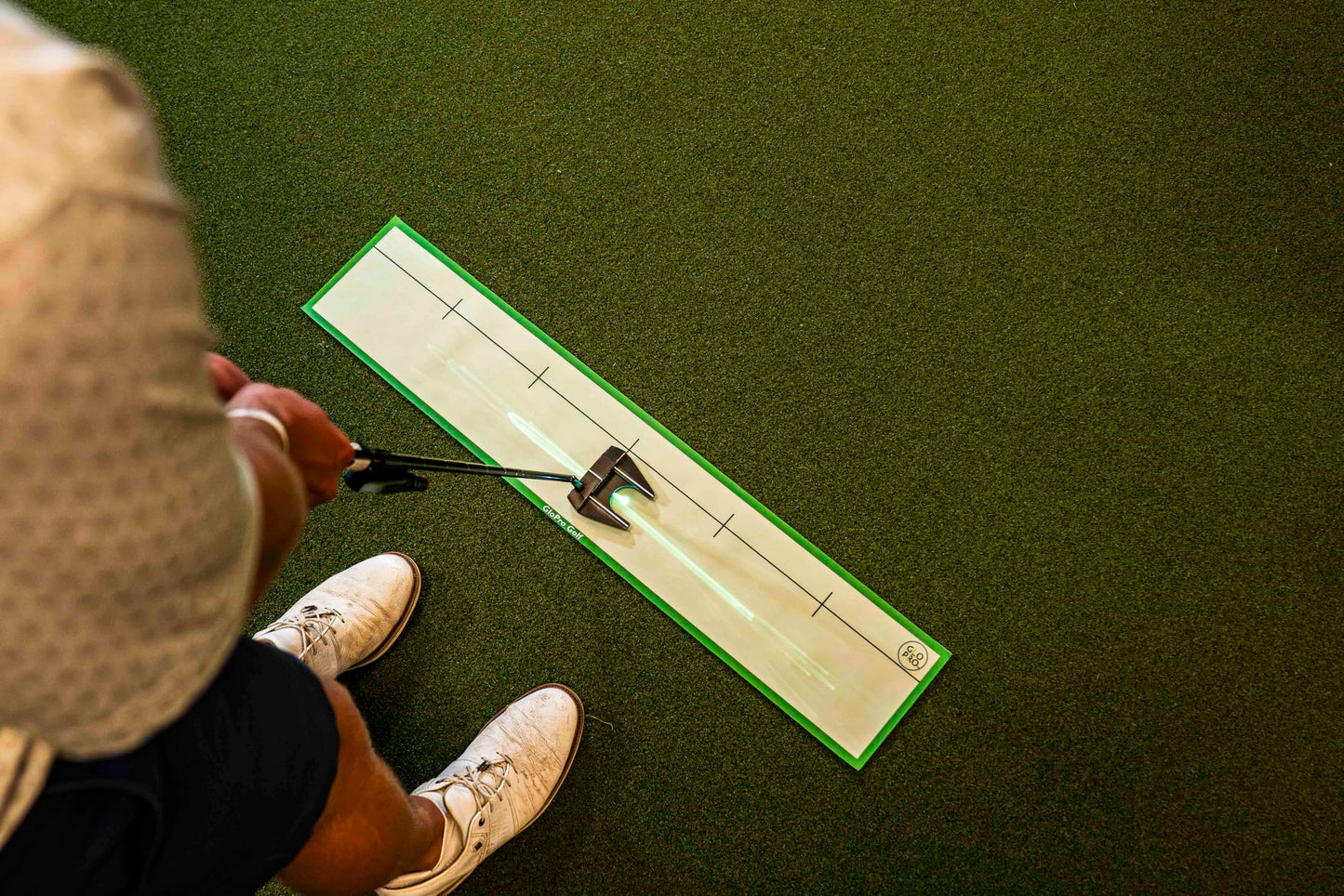 Golf Putting Mat with Glow Tracer – Premium Golf Training Aid - Home Practice for Putter Stroke Path, Alignment & Speed Control – Indoor Golf Putting System for Consistent, Repeatable Putting Accuracy