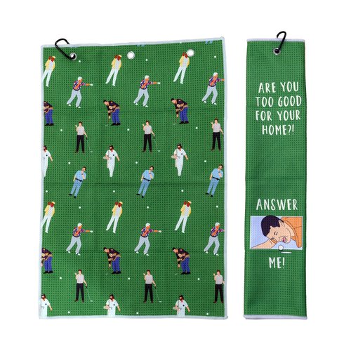 Happy Gilmore Reversible Microfiber Premium Tri Fold Golf Towel - Golf Gift for Men - Golf Accessories and Gifts, Father's Day, Christmas, Birthday Gift