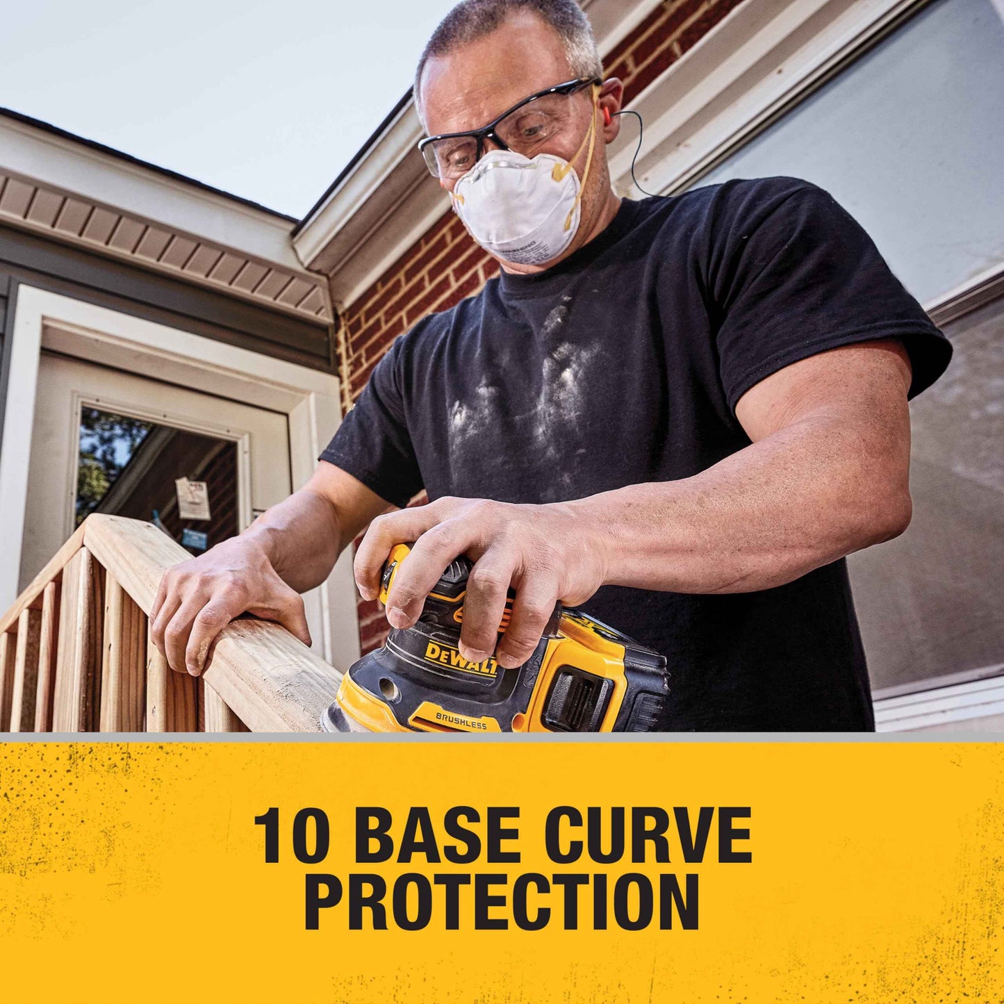 DEWALT DPG51 Radius Unisex Half Frame Protective Eyewear, Black Frame Clear Lens - 4 Pack