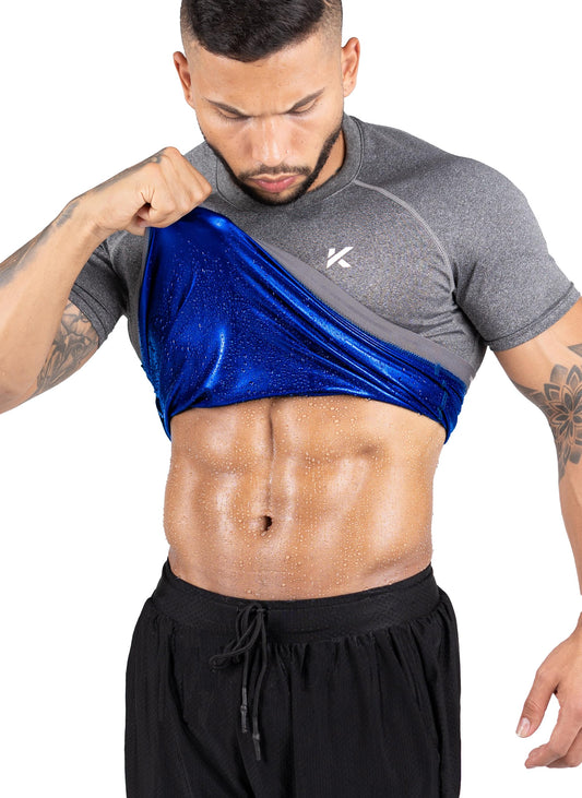 Kewlioo Sauna Shirt for Men - Original Heat Trapping Sweat Vest, Sauna Suit For Men, Compression Workout Sweat Suit for Gym, Workouts
