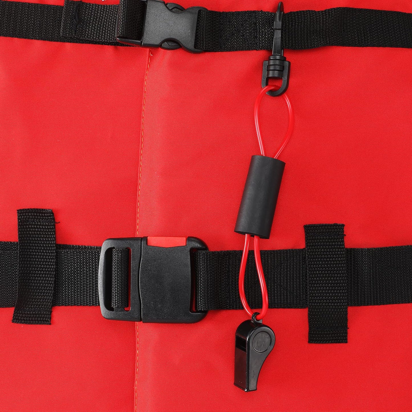 Seenelling 2 Pcs Whistle with Lanyard for Safety Boat Whistle Coast Guard Approved Float Boat Marine Camping Hiking Hunting Fishing Survival Rescue Signaling ski Accessories (Black and Red)