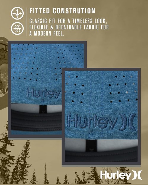 Hurley Men's Baseball Cap - Sweat-Wicking Fitted Hat for Ultimate Comfort | Sizes S-XL