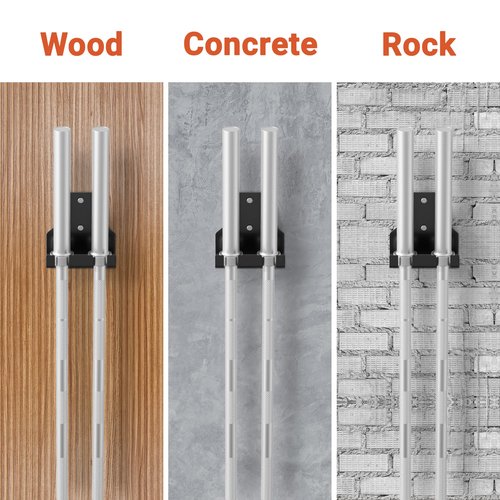 Fitvids Wall Mount Vertical Barbell Hanger Olympic Barbell Holder, For 2 Bars