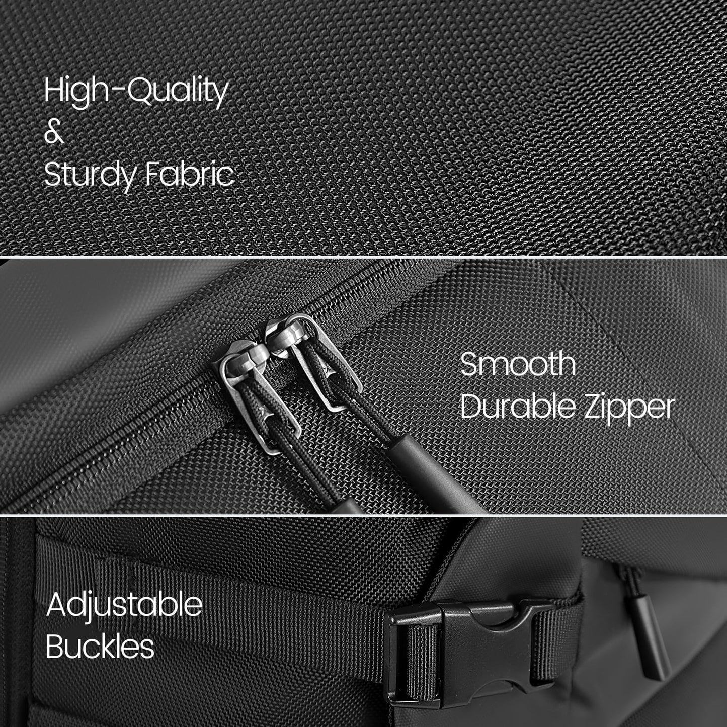 Mecrowd Large Travel Backpack for Men 40L, Carry On Backpack TSA 17.3 Inch Laptop Mochila Flight Approved, Large Business Daypack Waterproof,Carry on bag Weekender College for Men Women, Black