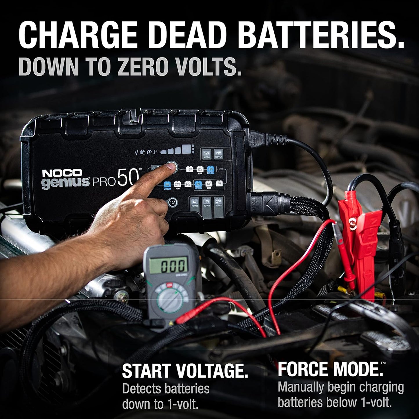 NOCO GENIUSPRO50 Smart Battery Charger | 50A 6V/12V/24V with Overcharge Protection & Thermal Compensation