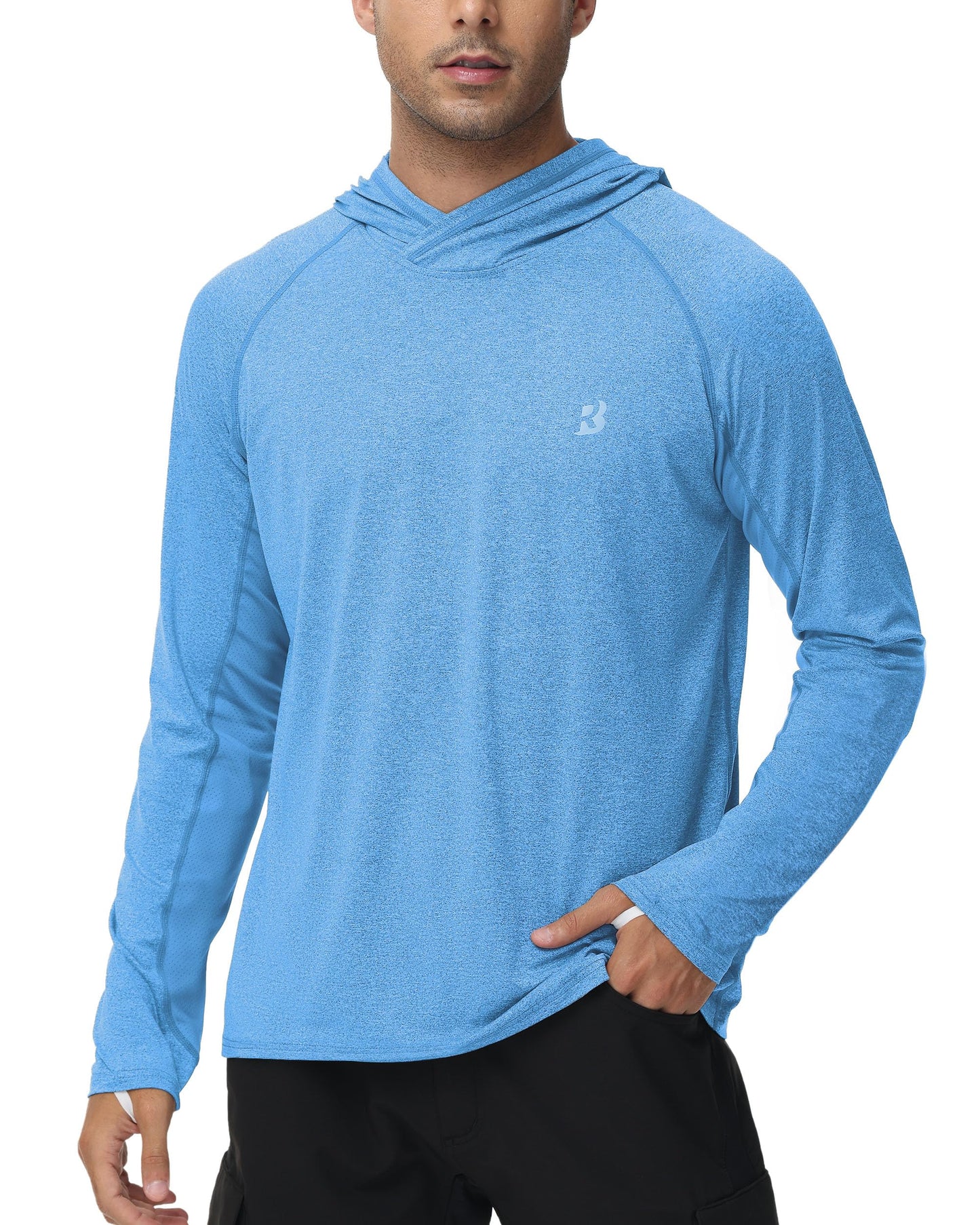 Long Sleeve Sun Shirts for Men - UPF 50+ UV Protection Hoodie Shirt for Fishing Swim Rash Guard Beach Running Workout