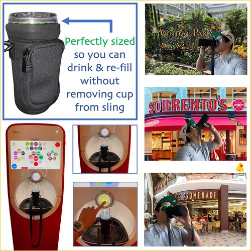 Kaizen Kreations Cruise Ship Essentials Cup Sling Cruise Essentials 2026. Caribbean Cruise Must Haves. Cruise Ship Essentials 2026, Caribbean Royal, Caribbean cruise essentials 2026 (2-Pack) (black)