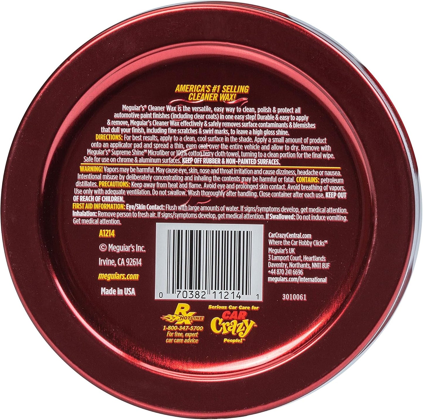 Meguiar's Cleaner Wax - Easy-To-Use Paste Wax for Light Defects & Glossy Shine | 11 Oz