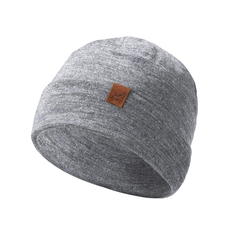 ACUSHLA 100% Merino Wool Cuff Beanie for Men & Women Knit Winter Hat Unisex Watch Cap Skull Wrap for Cold Weather, Mid-Grey