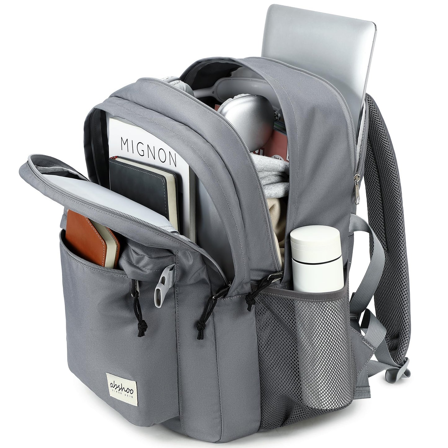 abshoo 32L Backpack for School College Bookbag Middle High School Backpacks Casual Daypack Travel Backpack (Grey)
