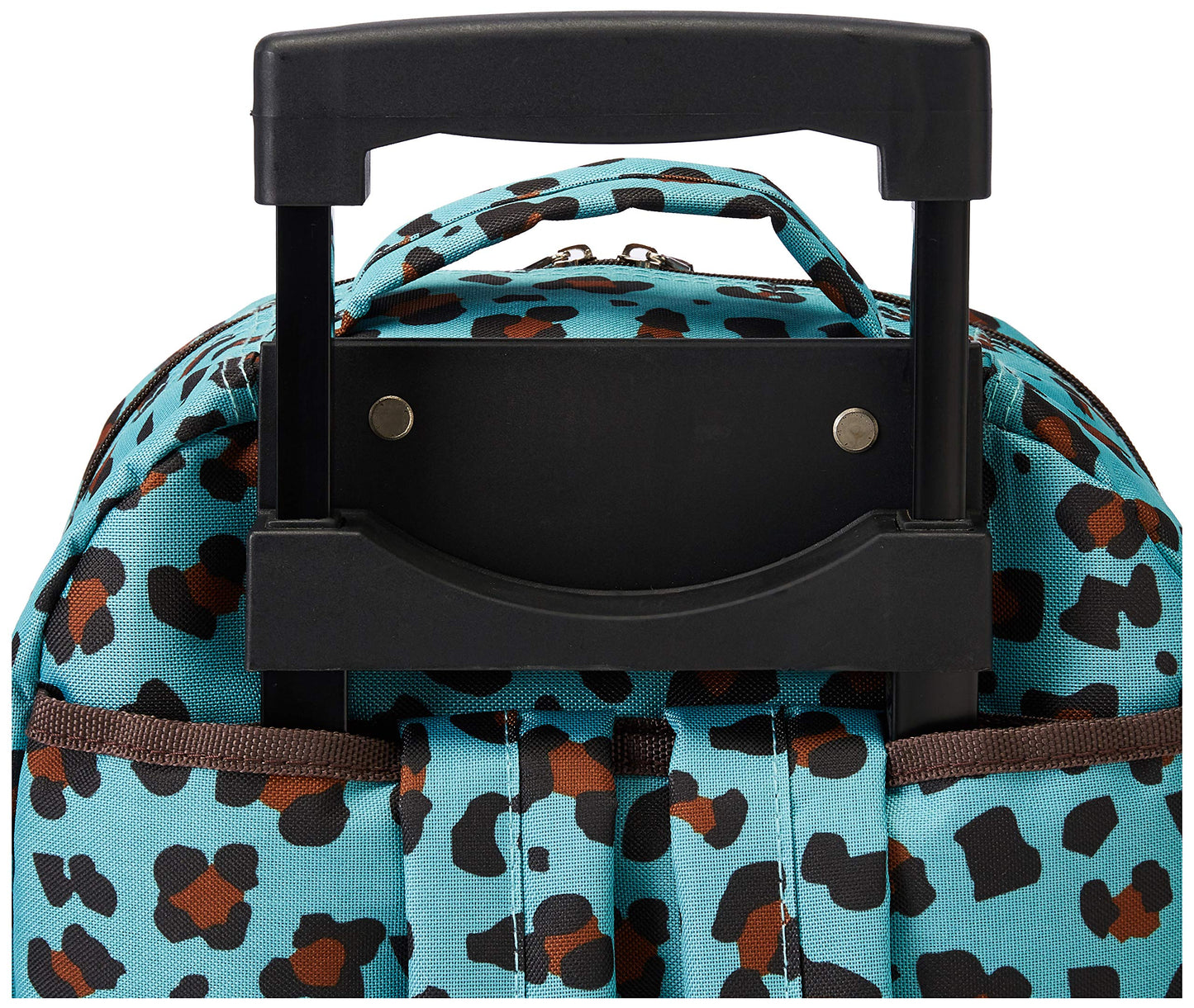 Rockland Double Handle 17" Rolling Backpack, Blue Leopard