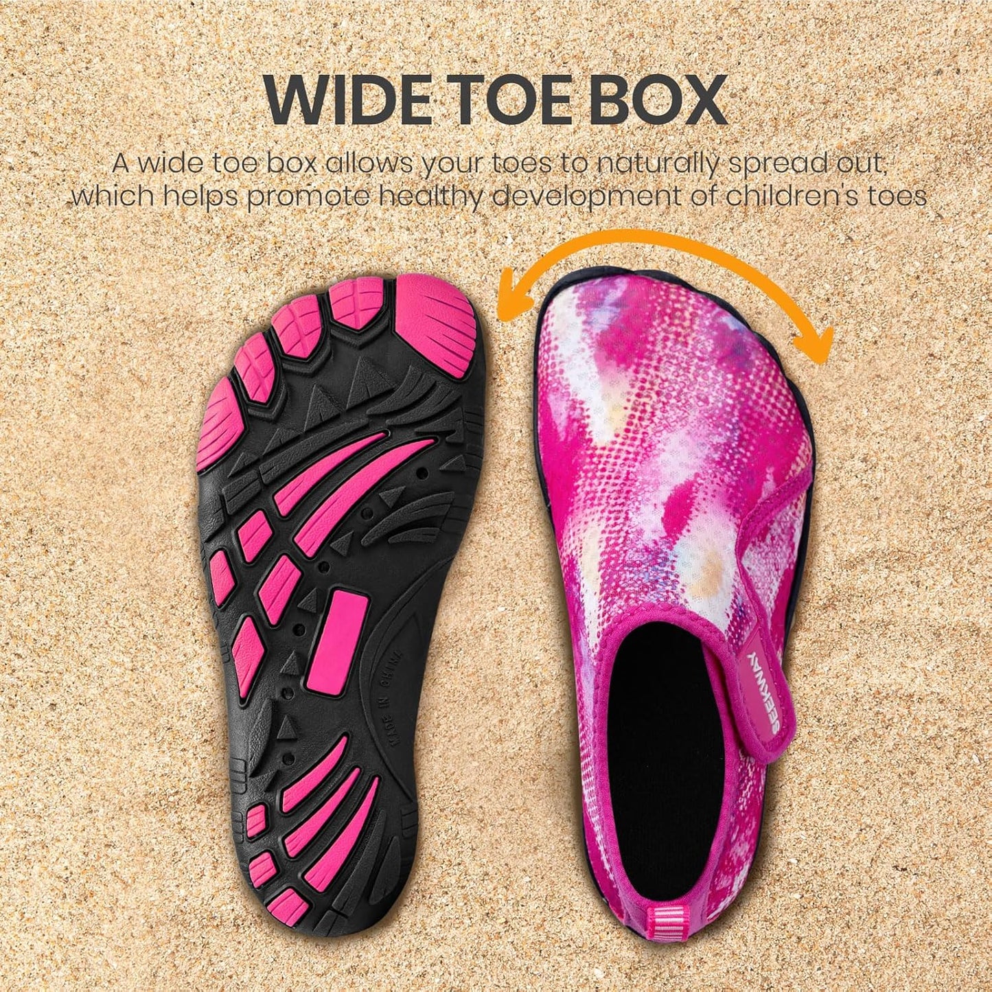SEEKWAY Barefoot Water Shoes for Kids - Quick-Dry Non-Slip Sand Shoes for Hiking, Swimming & Beach | Toddler Sizes
