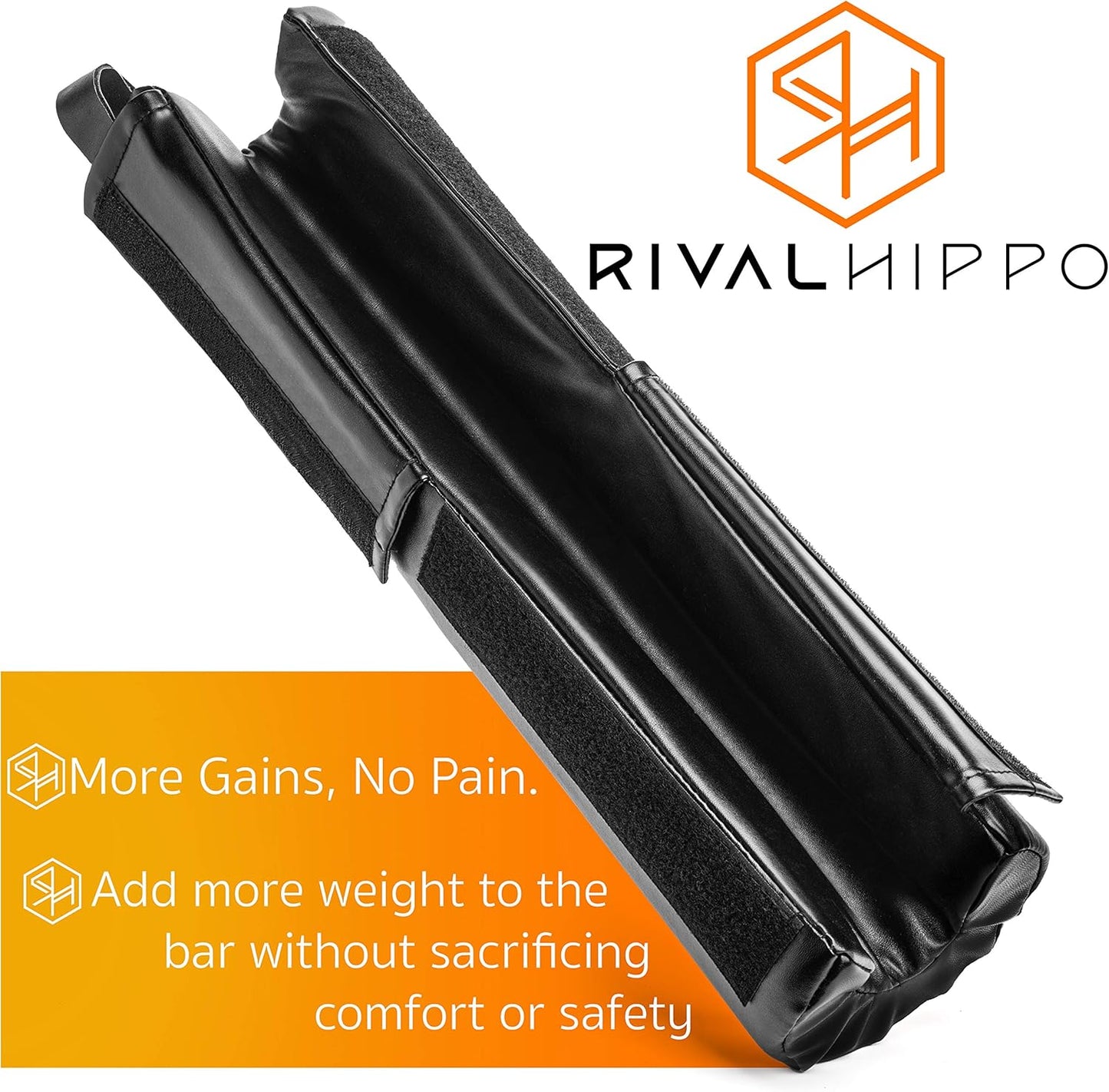 Premium Hip Thrust & Squat Pad - Non-Slip Barbell Pad for Comfort in Squats & Glute Bridges | Reinforced PU Leather, Built-In Safety Straps