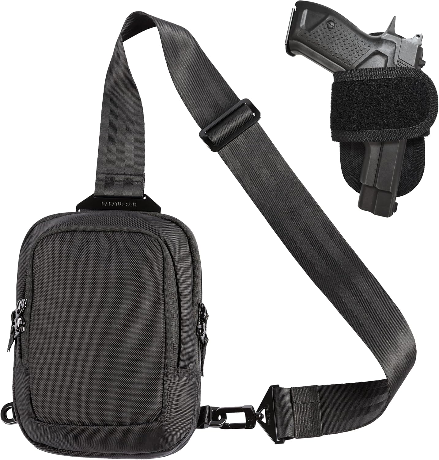 Skiennix Premium Discreet Tactical CCW Sling Bag - Concealed Carry Crossbody Pack (Black, Small)
