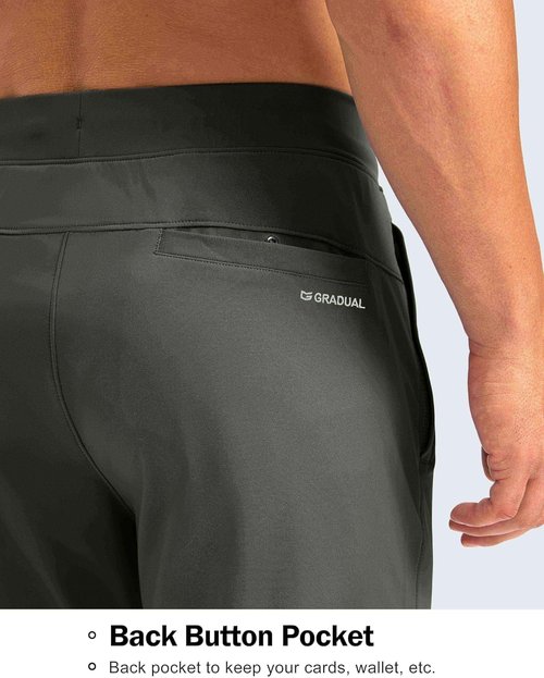 G Gradual Tall Men's Sweatpants - Stretch Golf Workout Pants with Zipper Pockets | 30"/32"/34" Inseam