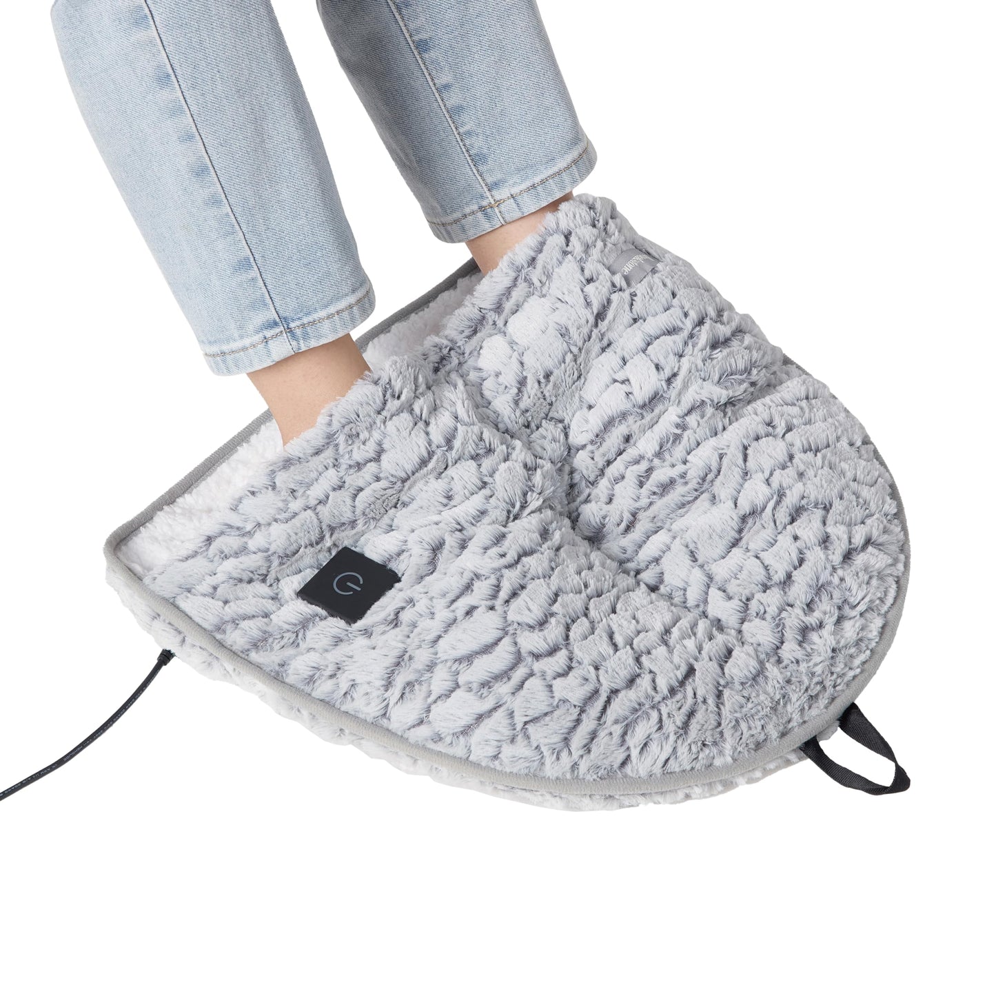 Brookstone Electric Foot Warmer | Ultimate Relaxation with 4 Adjustable Settings for Custom Warmth | Soft Sherpa-Lined for Supreme Comfort | Feet Heater for Sofa, Desk or Anywhere | 100% Polyester