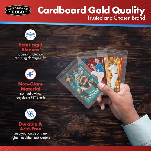 Cardboard Gold | Card Saver 1-2000 Count - Semi-Rigid Trading Card Holder for PSA-Approved Protection