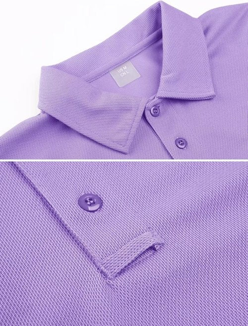 MAGCOMSEN Men's Polo Shirt - Quick Dry Tactical Performance | Short Sleeve Pique Golf Shirt
